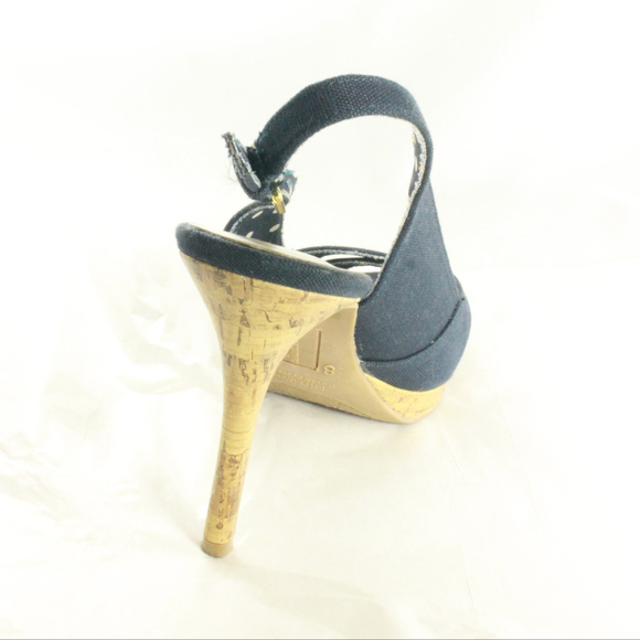 CHRISTIAN SIRIANO Canvas Slingback Peep Toe Heels - Picture 6 of 8